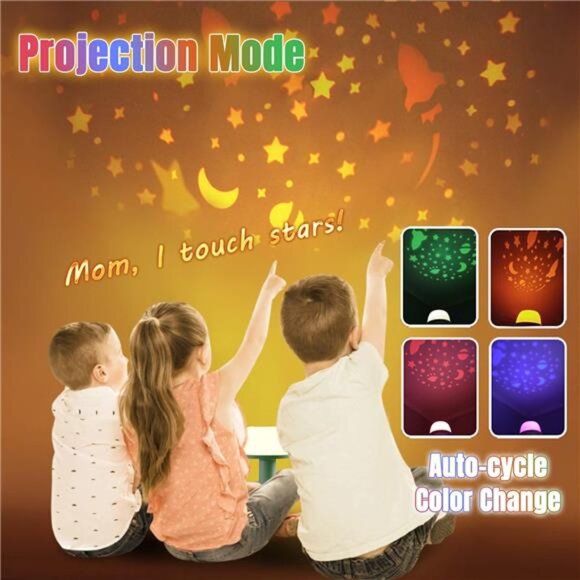 Toddler Night Light Lamp, Dimmable LED Bedside Lamp with Star - Picture 10 of 14